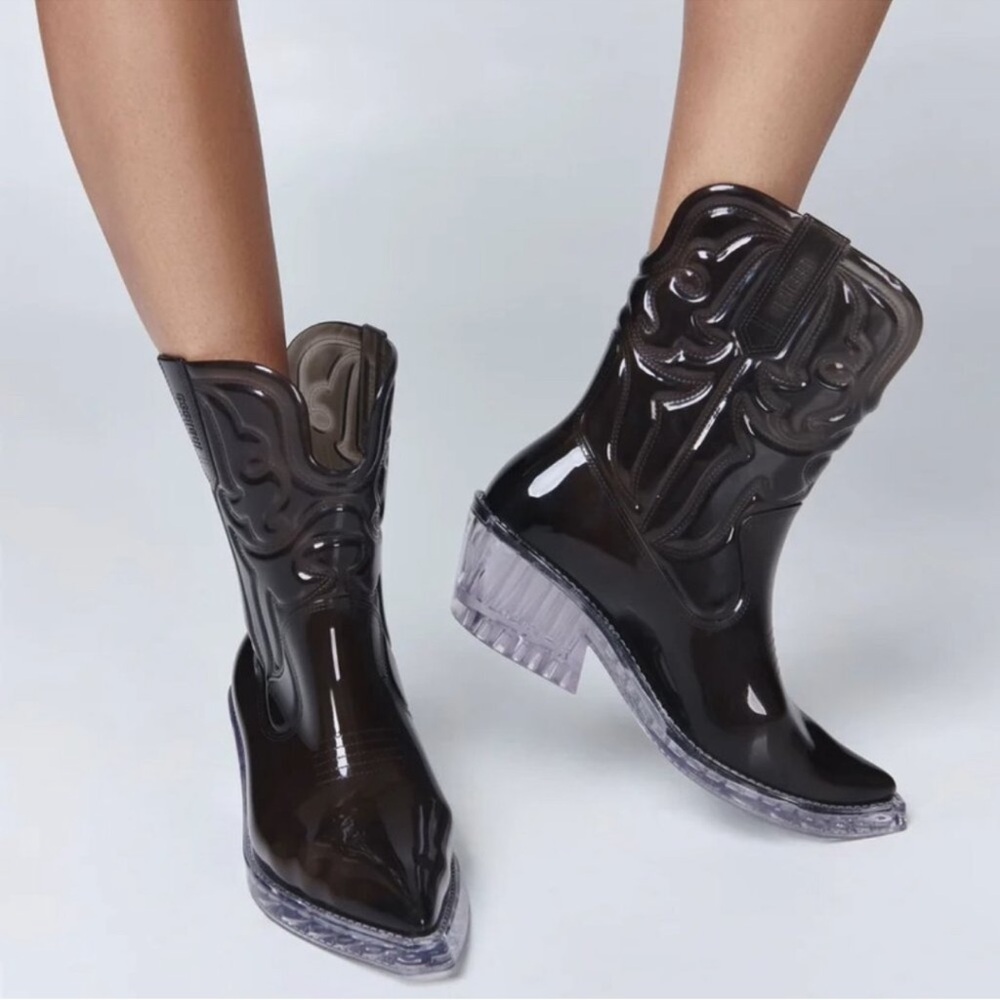 NWOT Melissa Texas Jelly Boots Black Size 39 / 8